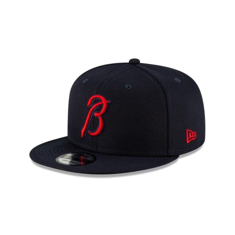 MLB Atlanta Braves Ligature 9Fifty Snapback (HSA1995) - Blue New Era Caps